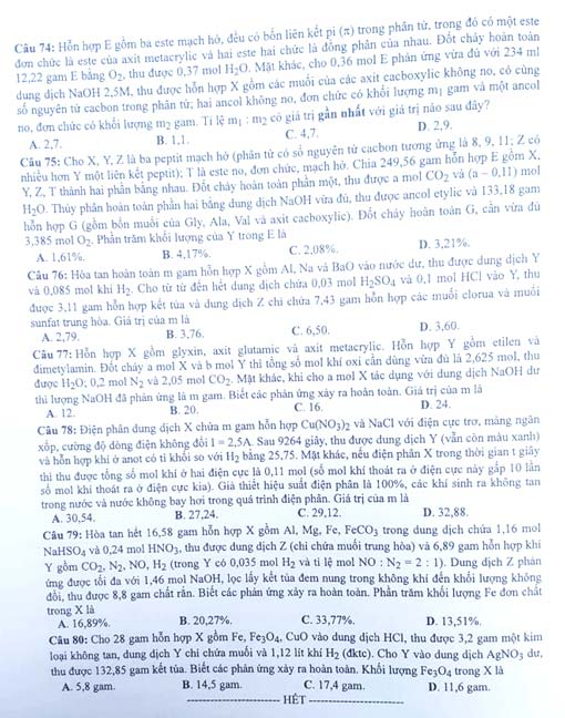 Gợi ý làm bài thi THPT Quốc gia 2018 môn Hóa học - 9