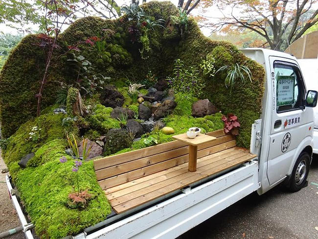 Mãn nhãn với những khu vườn xanh mát trên thùng xe tải ở Nhật Bản - 1