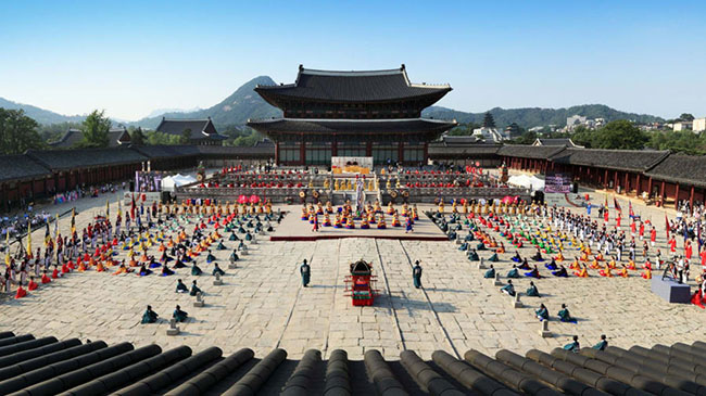 Các vấn đề quan trọng của nhà nước đã từng được tiến hành tại Geunjeongjeon, Throne Hall của Gyeongbokgung Palace ở Jongno-gu, Seoul.