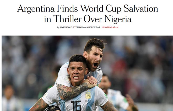 Argentina sống sót ở World Cup: Báo chí thế giới tôn Messi là &#34;Thánh&#34; - 1