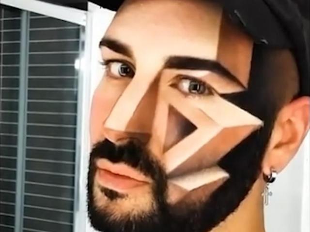 Chàng trai ”phù phép” khuôn mặt thành tranh 3D nhờ tài make up tuyệt diệu