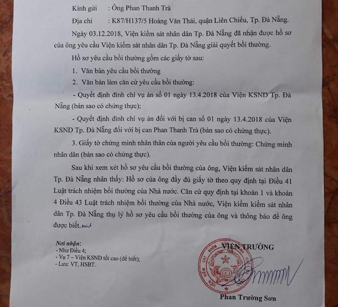 Ông Nguyễn Hữu Linh liên quan đến vụ án oan tại Đà Nẵng - 1