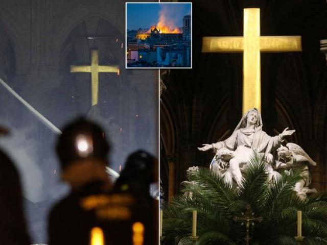 Cây thánh giá Nhà thờ Đức Bà không bị cháy và những ”phép lạ” sau thảm họa