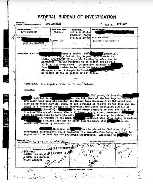 Tài liệu FBI hé lộ trùm phát xít Hitler trốn sang Argentina bằng tàu ngầm? - 2