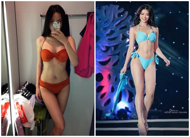 Mai Phương Thúy khéo léo khoe vóc dáng nóng bỏng trong bộ bikini màu đỏ. Sở hữu thân hình gợi cảm là thế song người đẹp 8X vẫn tấm tắc khen ngợi body của một đàn em. Người này chính là Hoa hậu Trái đất 2018 - Phương Khánh. Trên trang cá nhân, Mai Phương Thúy viết: &#34;Eo ơi body em Khánh thật bốc lửa. Sau chị Huyền thì thấy có em Khánh là Hoa hậu có phong thái mạnh mẽ rất nữ tính, rất quyền lực, rất biết cách thể hiện mình trên sân khấu&#34;.