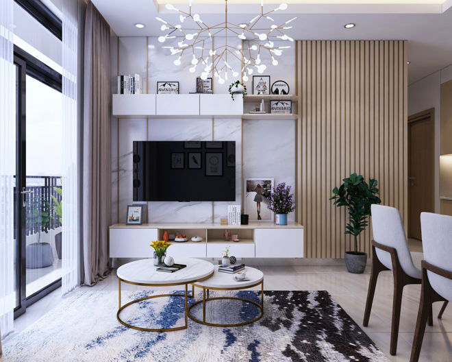 Không gian sang trọng, hiện đại qua việc thiết kế căn hộ nhỏ 55m2 - 2