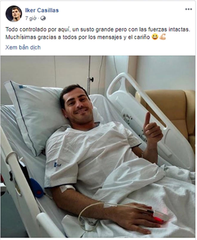 Tin HOT bóng đá tối 2/5: Casillas trấn an dư luận sau khi bị trụy tim - 1