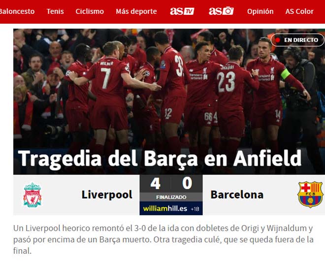 Liverpool hạ Barca: Báo quê nhà Messi coi &#34;The Kop&#34; thắng vì cú đấm thế kỷ - 6