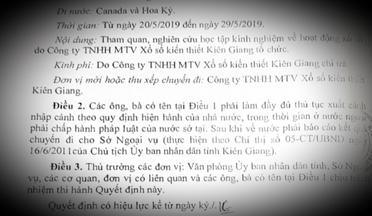 Thực hư Kiên Giang cử cán bộ sắp về hưu đi học tập kinh nghiệm xổ số ở nước ngoài - 2