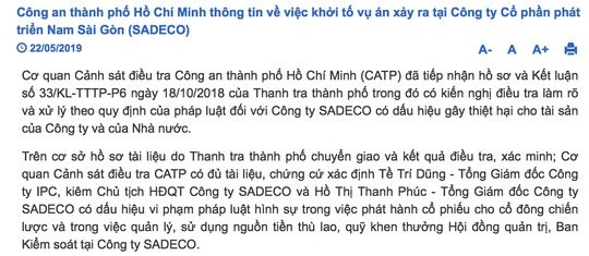 Công an TP HCM chính thức lên tiếng vụ bắt ông Tề Trí Dũng và bà Hồ Thị Thanh Phúc - 2