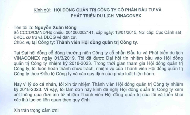 Đối diện thế khó tại Vinaconex, đại gia Nguyễn Xuân Đông từ nhiệm thành viên HĐQT VCR - 1