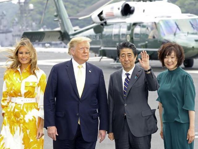 Ông Trump thăm chiến hạm lớn nhất của Nhật, người Trung Quốc 'sốt vó'