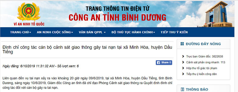 Công an Bình Dương thông tin vụ CSGT tông chết người - 1