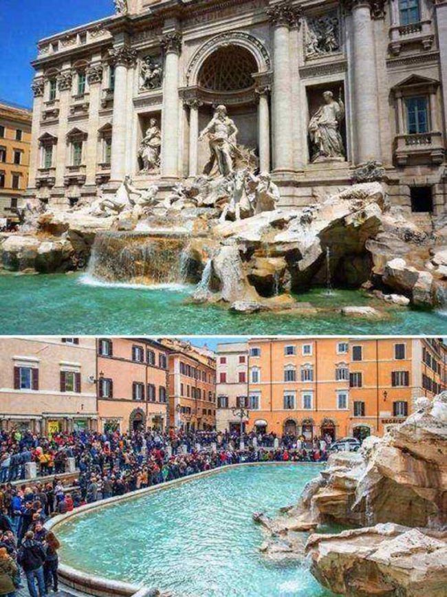 10. Đài phun nước Trevi ở Rome