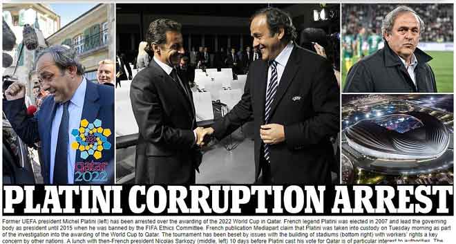 Platini bị bắt vì nghi án hối lộ: Báo chí choáng váng, tiết lộ cuộc gặp mờ ám - 1