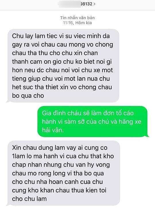 Tài xế nhắn tin xin lỗi sau khi sàm sỡ nữ hành khách - 3