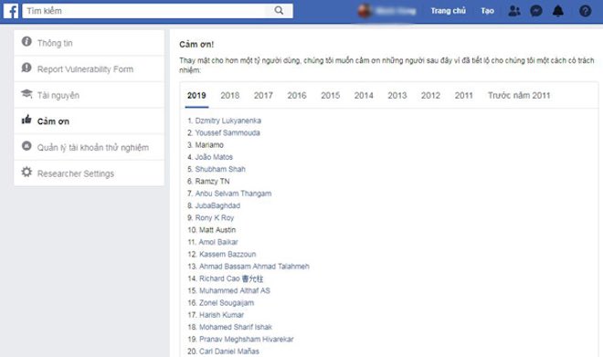 3 người Việt được Facebook vinh danh top 100 “cao thủ” bảo mật toàn cầu - 1