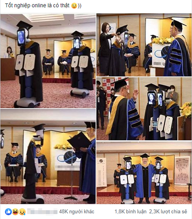 Buổi lễ tốt nghiệp online được cộng đồng mạng chia sẻ rầm rộ.