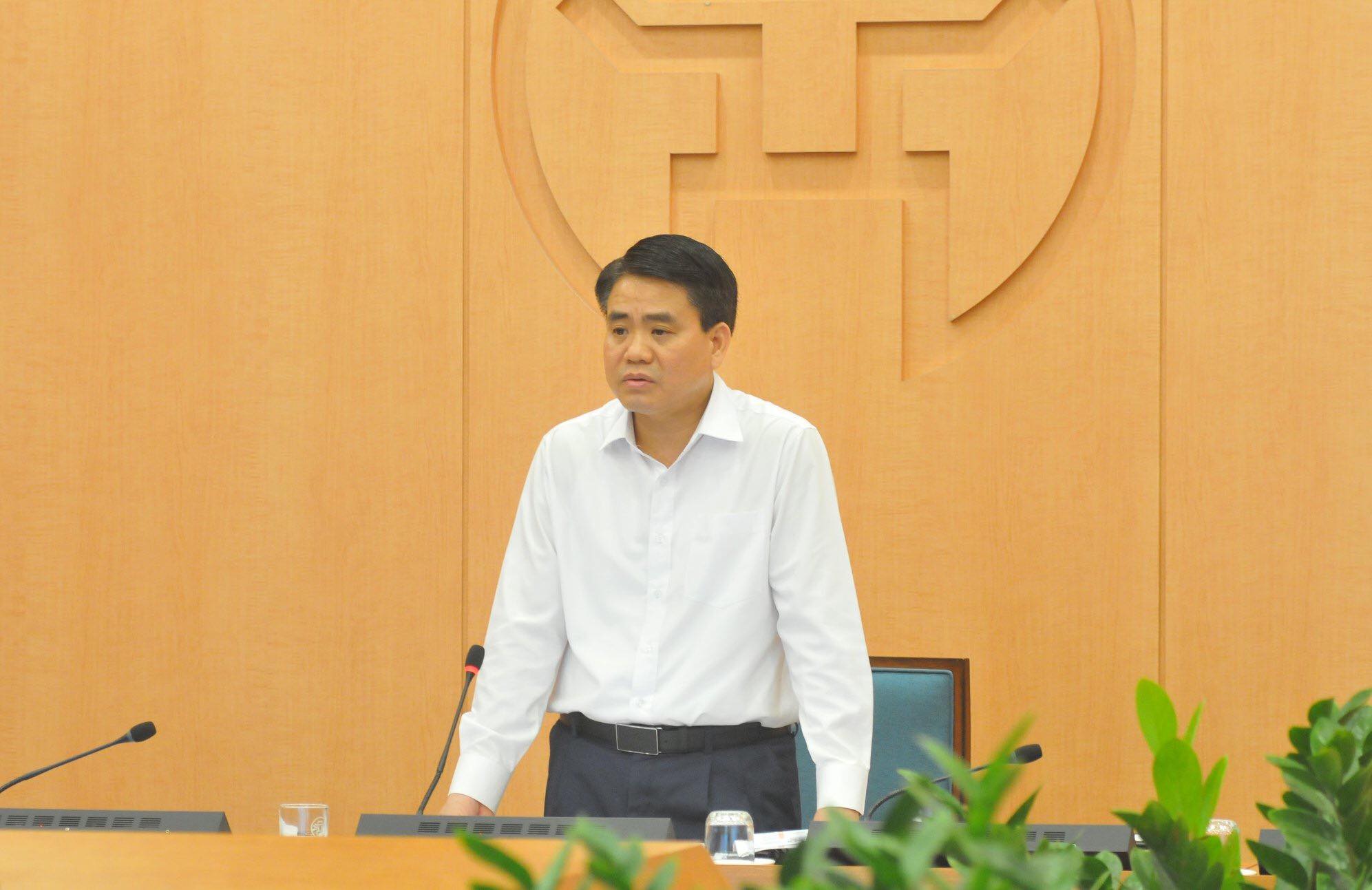 Chủ tịch UBND TP Hà Nội phát biểu trong cuộc họp Ban chỉ đạo phòng, chống dịch Covid-19 của TP.
