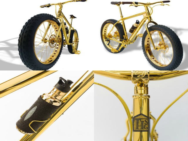 Lóa mắt xe đạp leo núi bằng vàng giá 1 triệu đô, nạm 600 hạt kim cương