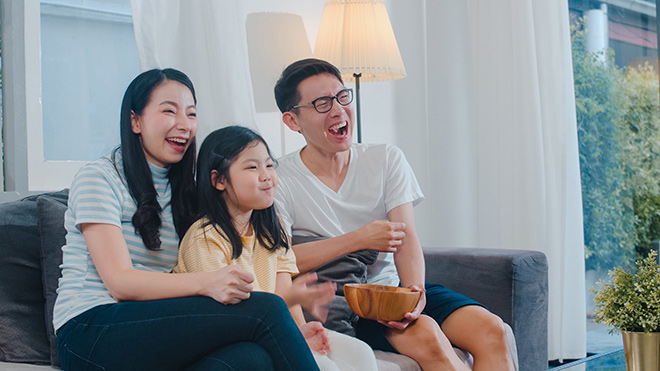 Cả nhà cùng tận hưởng những phút giây giải trí