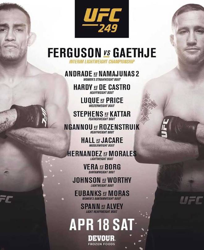 Trận đấu giữa&nbsp;Tony Ferguson và Justin Gaethje là tâm điểm