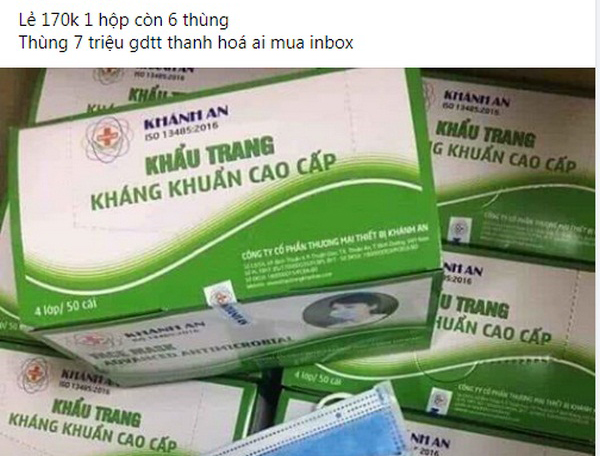 Giá khẩu trang y tế trên các trạng mạng xã hội đã giảm sâu so với đầu tháng 3/2020