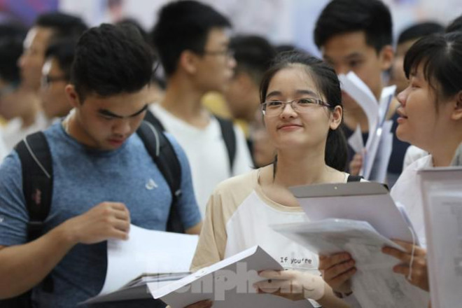 Thí sinh nhập học tại trường ĐH Bách khoa Hà Nội năm 2019. Ảnh:Như Ý