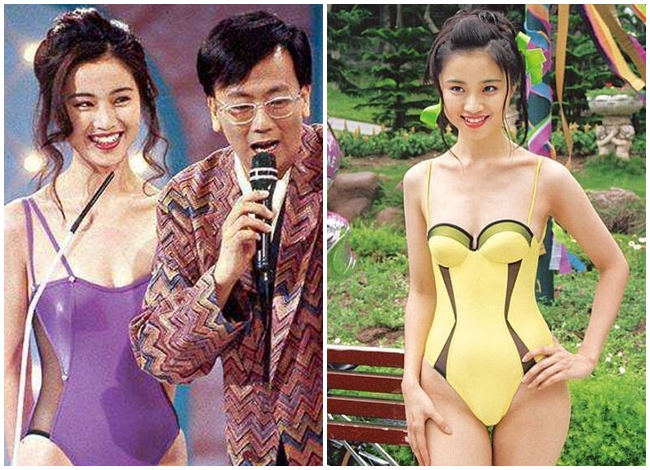 Hình ảnh bikini hiếm hoi của Đàm Tiểu Hoàn trong cuộc thi Hoa hậu Hong Kong 1994.