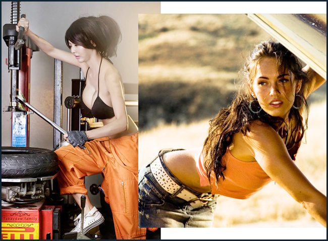 Ngay cả Megan Fox với cảnh kiểm tra xe hỏng đầy quyến rũ trong phim Transfomer cũng xếp sau Lookchin trong bảng xếp hạng trên. 