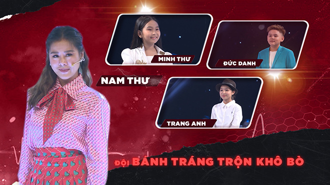 Nam Thư chính là người đứng đầu đội Bánh tráng trộn khô bò gồm: Đức Danh, Minh Thư, Trang Anh