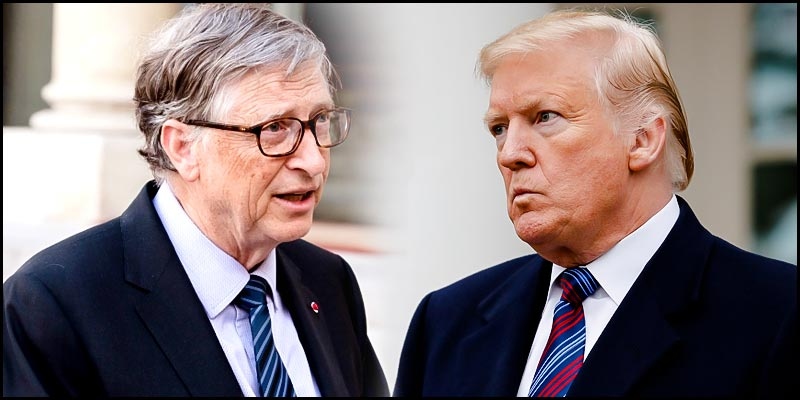 Tỷ phú Bill Gates (trái) và Tổng thống Mỹ Donald Trump. Ảnh: India Glitz