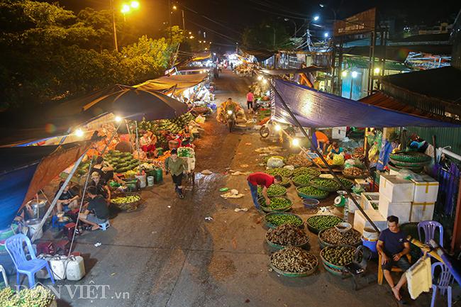 Cảnh trong chợ đầu mối Long Biên, Hà Nội. (Ảnh: Trọng Nghĩa)