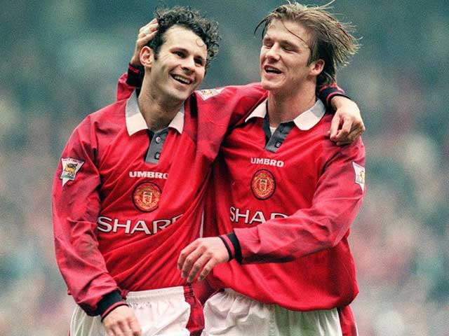 Giggs và Beckham trong giai đoạn đầu sự nghiệp