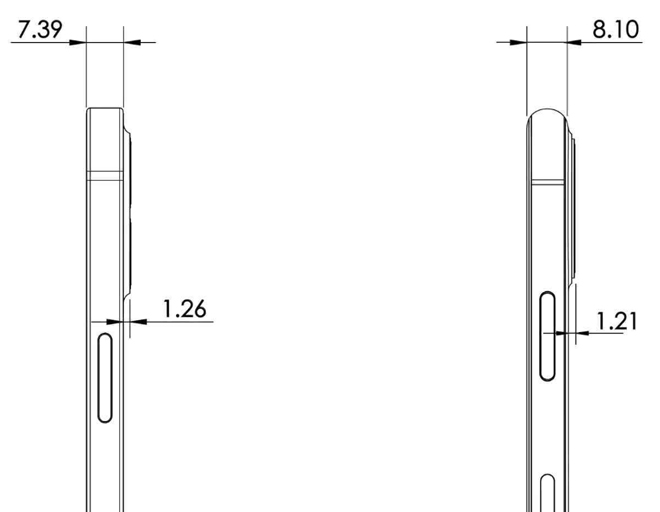 iPhone 12 Pro Max (trái) và iPhone 11 Pro Max (phải).