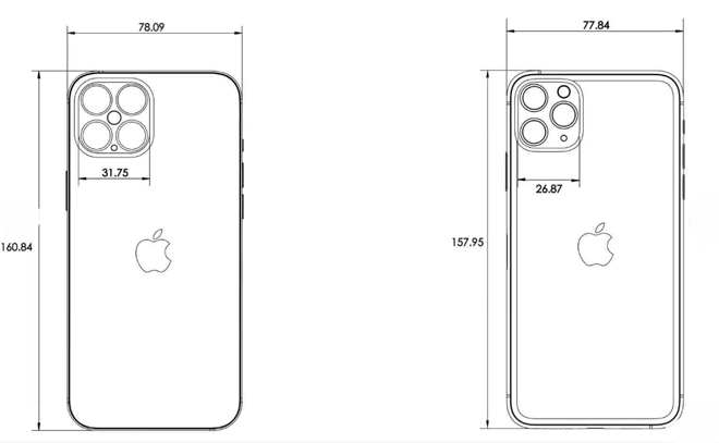 iPhone 12 Pro Max (trái) và iPhone 11 Pro Max (phải).