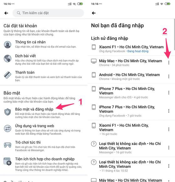 Đăng xuất tài khoản Facebook từ xa. Ảnh: MINH HOÀNG