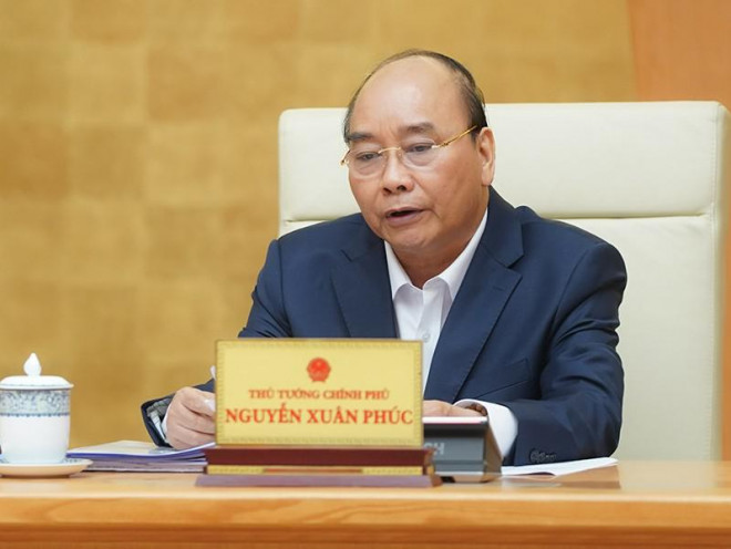 Thủ tướng Nguyễn Xuân Phúc phát biểu tại cuộc làm việc. Ảnh: VGP