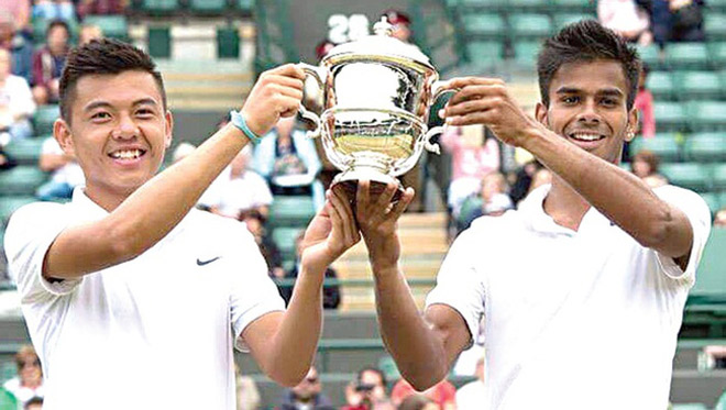 Bộ đôi Hoàng Nam - Nagal từng vô địch đôi nam Wimbledon 2015 dành cho lứa tuổi thiếu niên