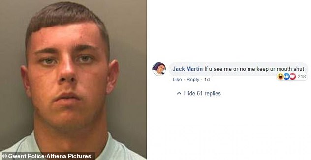 Jack Martin bình luận dưới thông báo lệnh truy nã hắn trên Facebook.