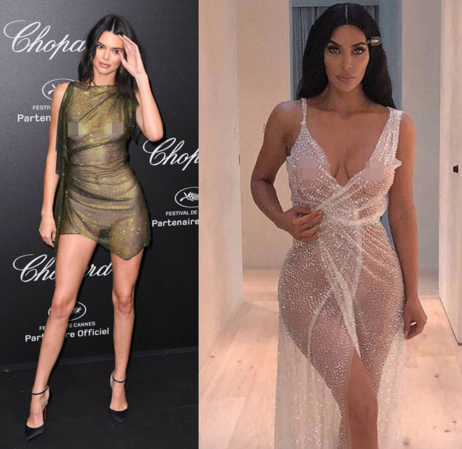 Kendall Jenner, Kim Kardashian nhiều lần gây chú ý vì mặc sexy.