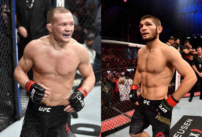 Petr Yan (trái)&nbsp;tin rằng mình có thể đánh bại võ sỹ đồng hương Khabib trong tương lai gần