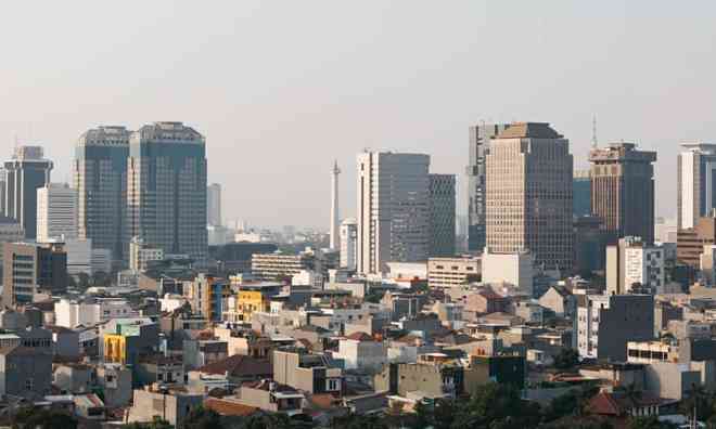 Quang cảnh trung tâm Jakarta nhìn từ Cosmo Park.