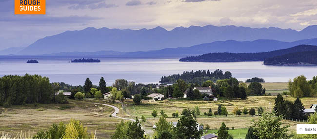 Hồ Flathead, Montana: Hồ nổi bật với làn nước trong vắt, sạch sẽ và những ngọn núi thấp thoáng. Đây là một địa điểm câu cá hoàn hảo và là nhà của bò tót, cá đuối và cá hồi, đại bàng hói và chim ưng.
