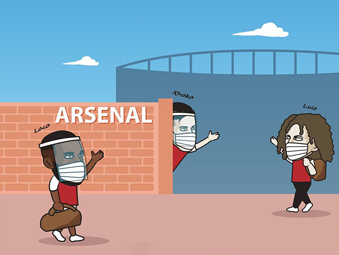 Các cầu thủ Arsenal đã quay lại tập luyện.