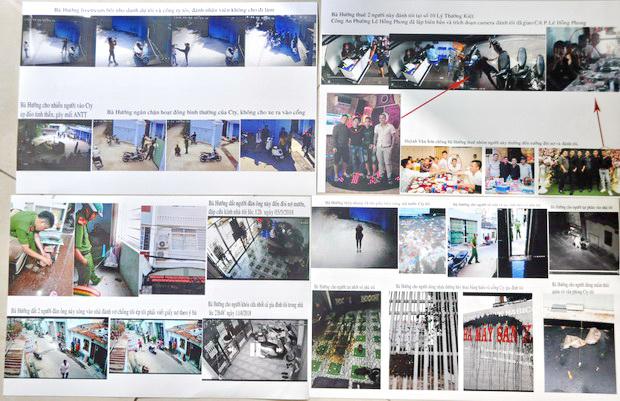 Những hình ảnh được bà Mai Thị Thu Hằng trích xuất từ camera để cung cấp cho cơ quan Công an chứng minh hành vi "khủng bố" của bà Ngô Thị Hướng cùng đồng phạm