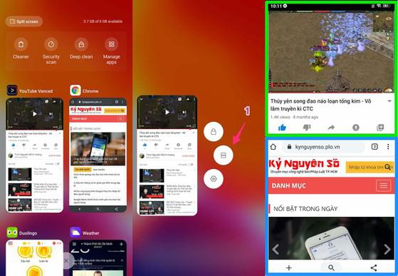 Cách chia đôi màn hình trên Android. Ảnh: MINH HOÀNG