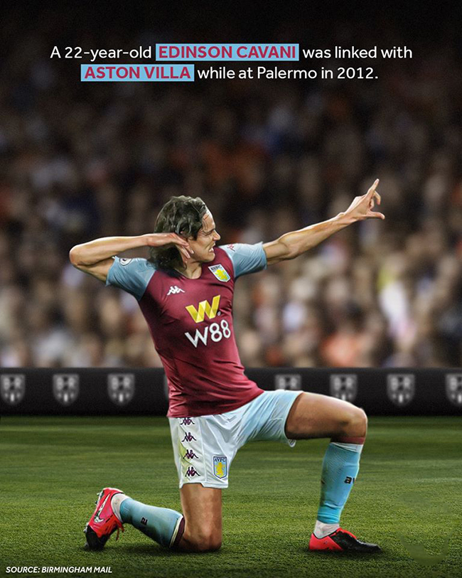 Cavani &#34;suýt&#34; gia nhập Aston Villa năm 2012.