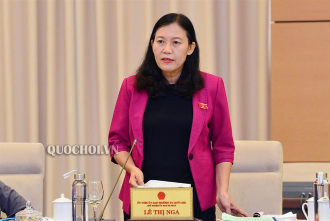 Bà Lê Thị Nga, Chủ nhiệm Ủy ban Tư pháp của Quốc hội. Ảnh: Quochoi.vn