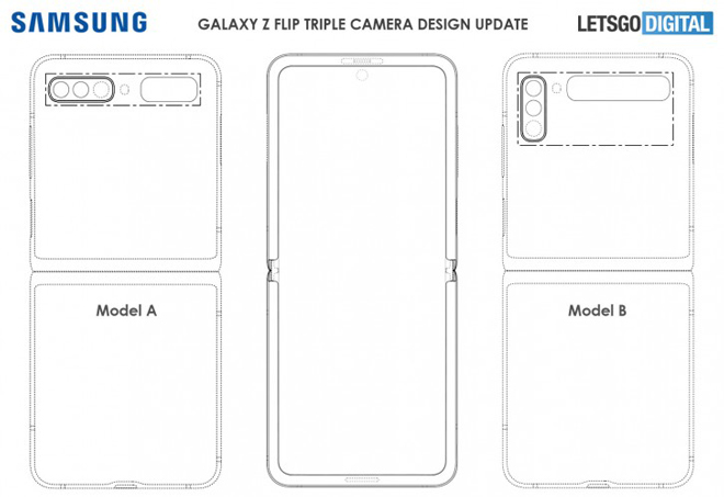 Hình ảnh về bằng sáng chế mới của Galaxy Z Flip 2.